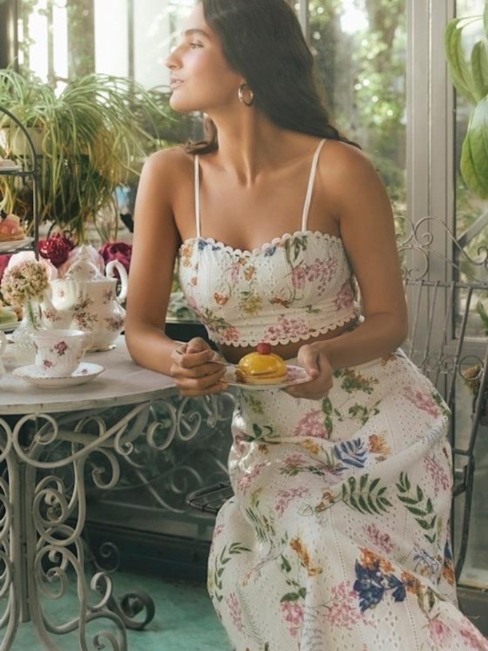 Lulus Sweet At Heart White Floral Embroidered Two-piece Midi Dress - Size S